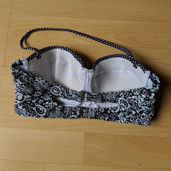 Blue Floral Halter Bikini Top Small - Picture 2 of 4